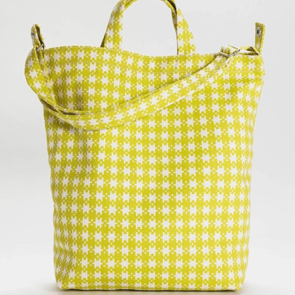 NWT Baggu Duck Bag - Chartreuse Pixel Gingham - Picture 1 of 3